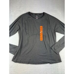 Spyder Active Womens XXL Gray Long Sleeve Performance Top Thumbholes Base Layer
